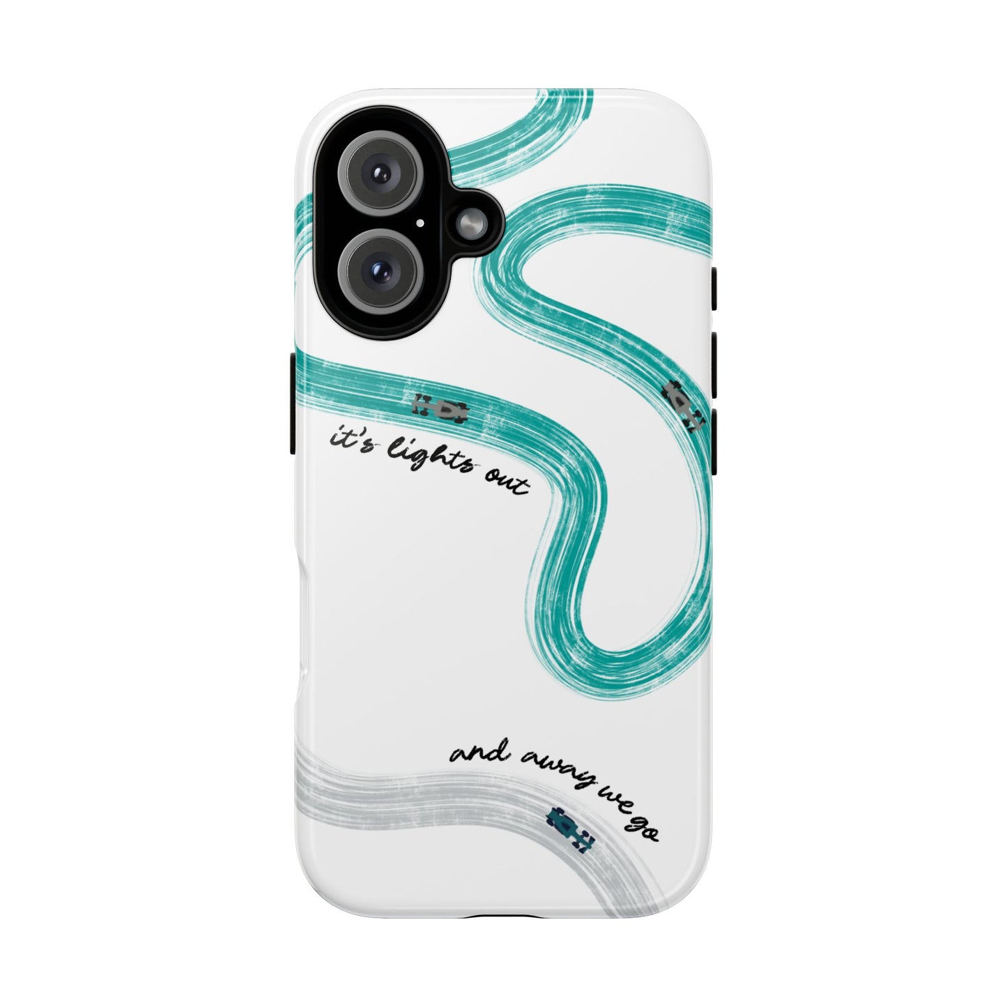 Mercedes F1 Phone Case Painted "its lights out and away we go", Trendy F1 Gift, Formula 1 Gift, Cute F1 Phone Case
