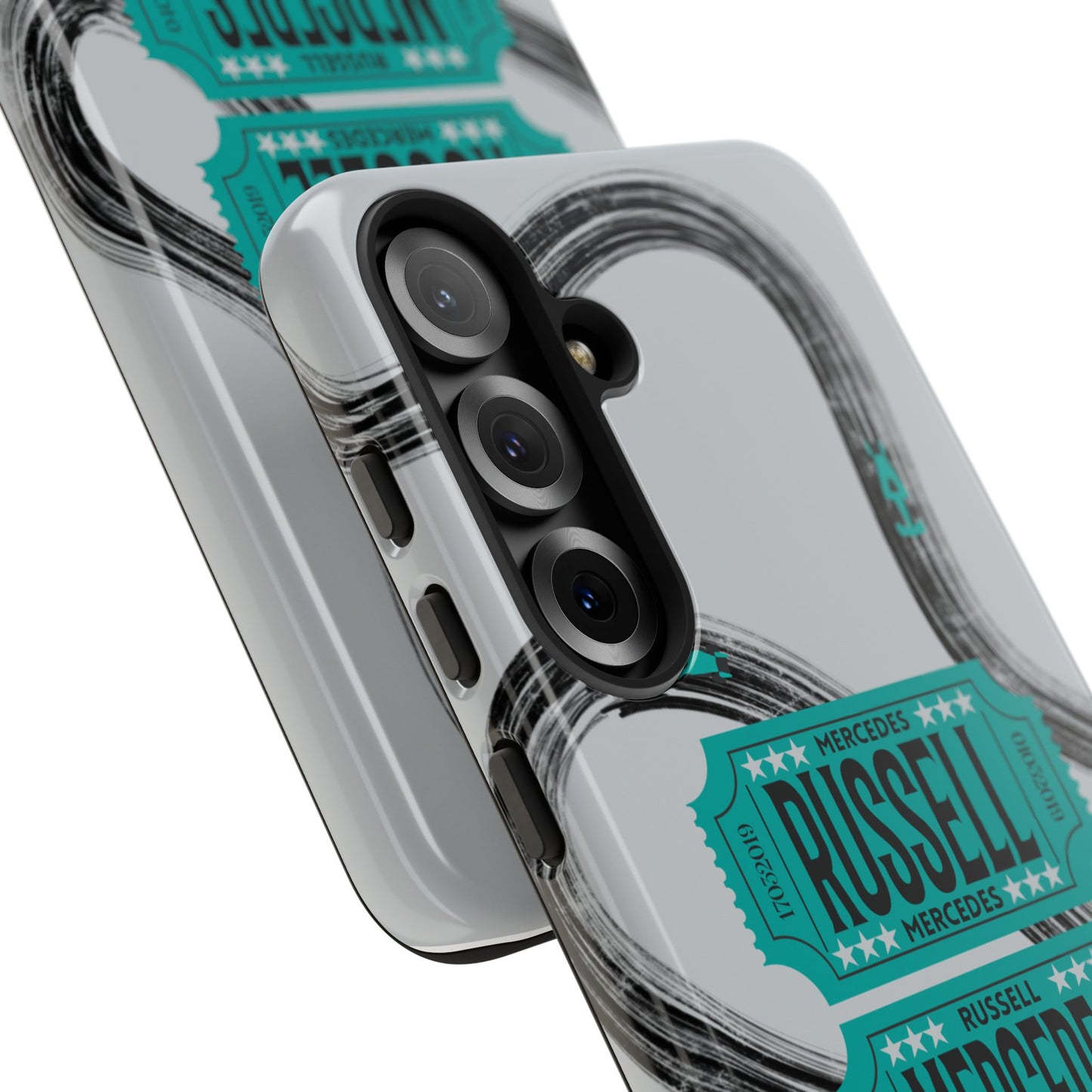 Mercedes F1 Phone Case Painted Ticket Stubs, Trendy F1 Gift, Formula 1 Gift, Cute F1 Phone Case
