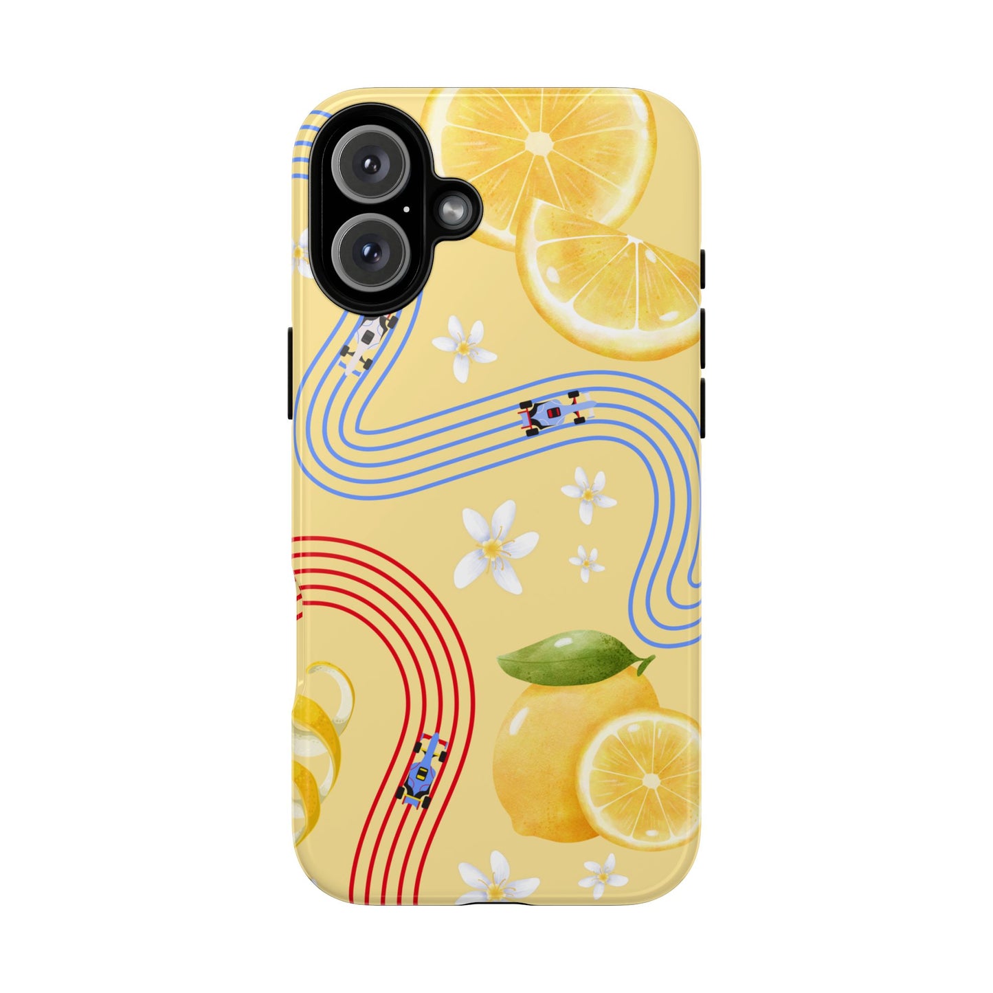 Yellow F1 Racing Bulls and Lemons Phone Case, Trendy F1 Gift, Formula 1 Gift, Cute Fruit F1 Phone Case, Unique Phone Case