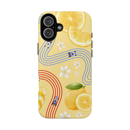 Yellow F1 Racing Bulls and Lemons Phone Case, Trendy F1 Gift, Formula 1 Gift, Cute Fruit F1 Phone Case, Unique Phone Case