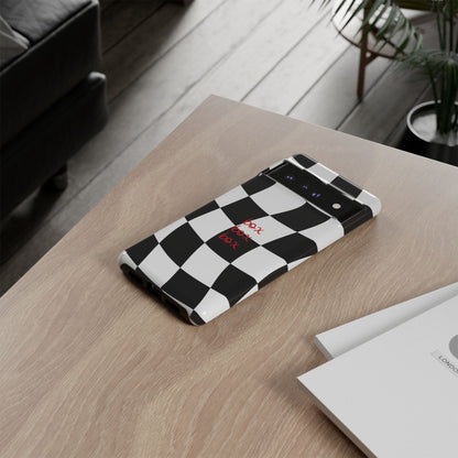 Black and Red Checkered F1 Phone Case, Box Box Box F1 Phone Case