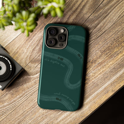 F1 Phone Case Monochrome Green Painted "its lights out and away we go", Trendy F1 Gift, Formula 1 Gift, Cute F1 Phone Case, Phone Case
