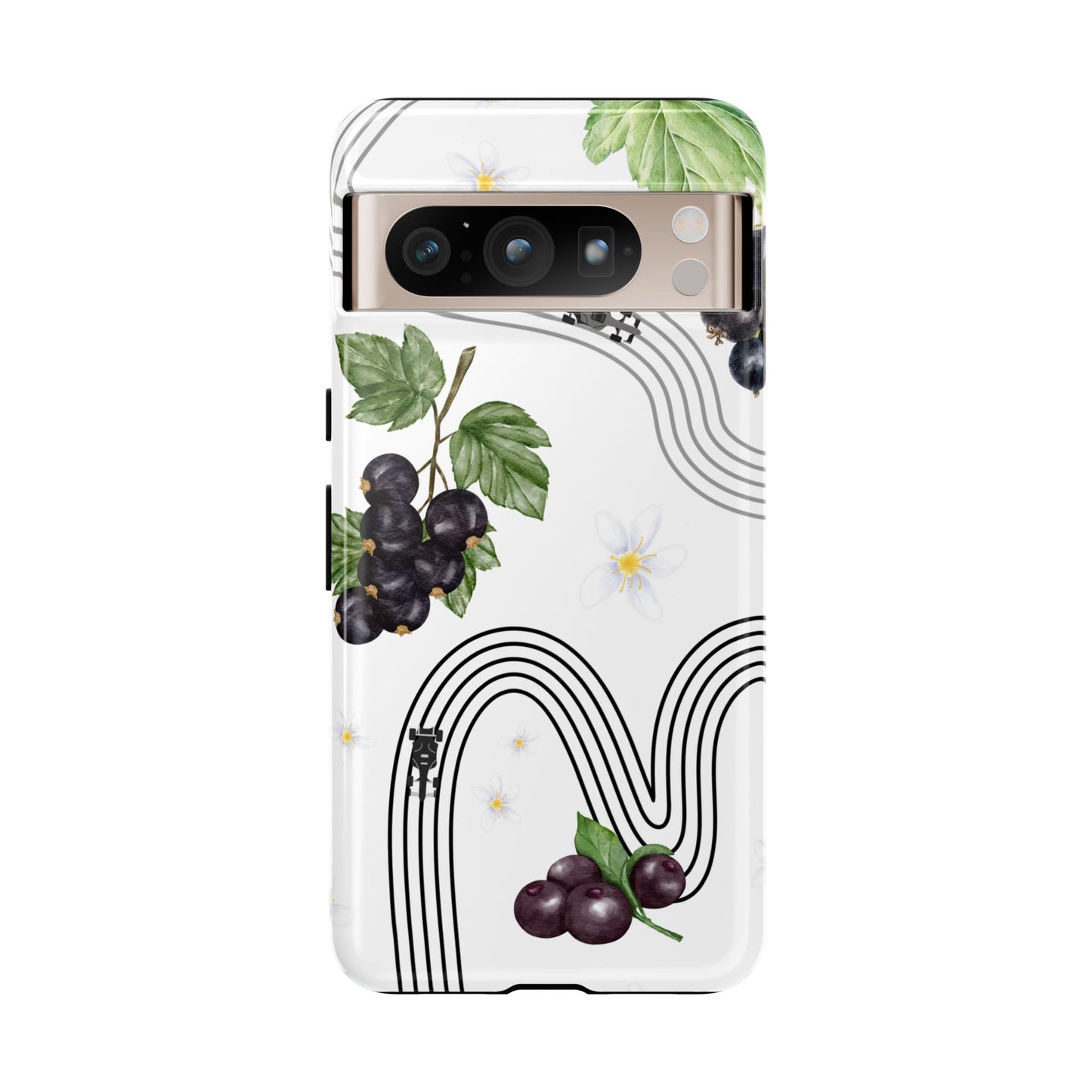 F1 Cadillac and Black Currants Phone Case, Trendy F1 Gift, Formula 1 Gift, Cute Fruit F1 Phone Case, Unique Phone Case