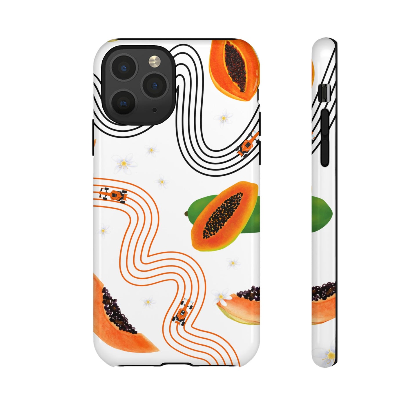 F1 McLaren and Papaya Phone Case , Trendy F1 Gift, Formula 1 Gift, Cute Fruit F1 Phone Case, Unique Phone Case