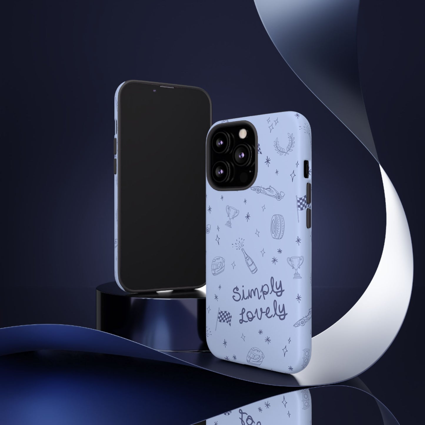 Blue Doodle "Simply Lovely" F1 Phone Case Design