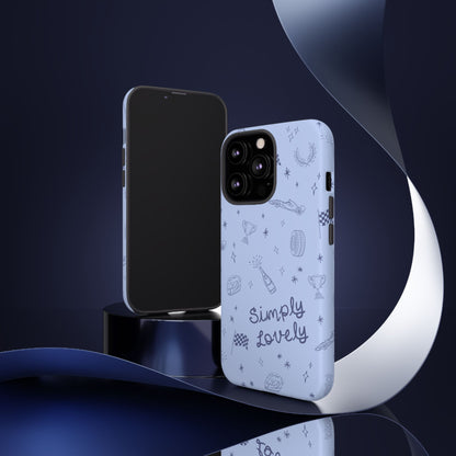 Blue Doodle "Simply Lovely" F1 Phone Case Design