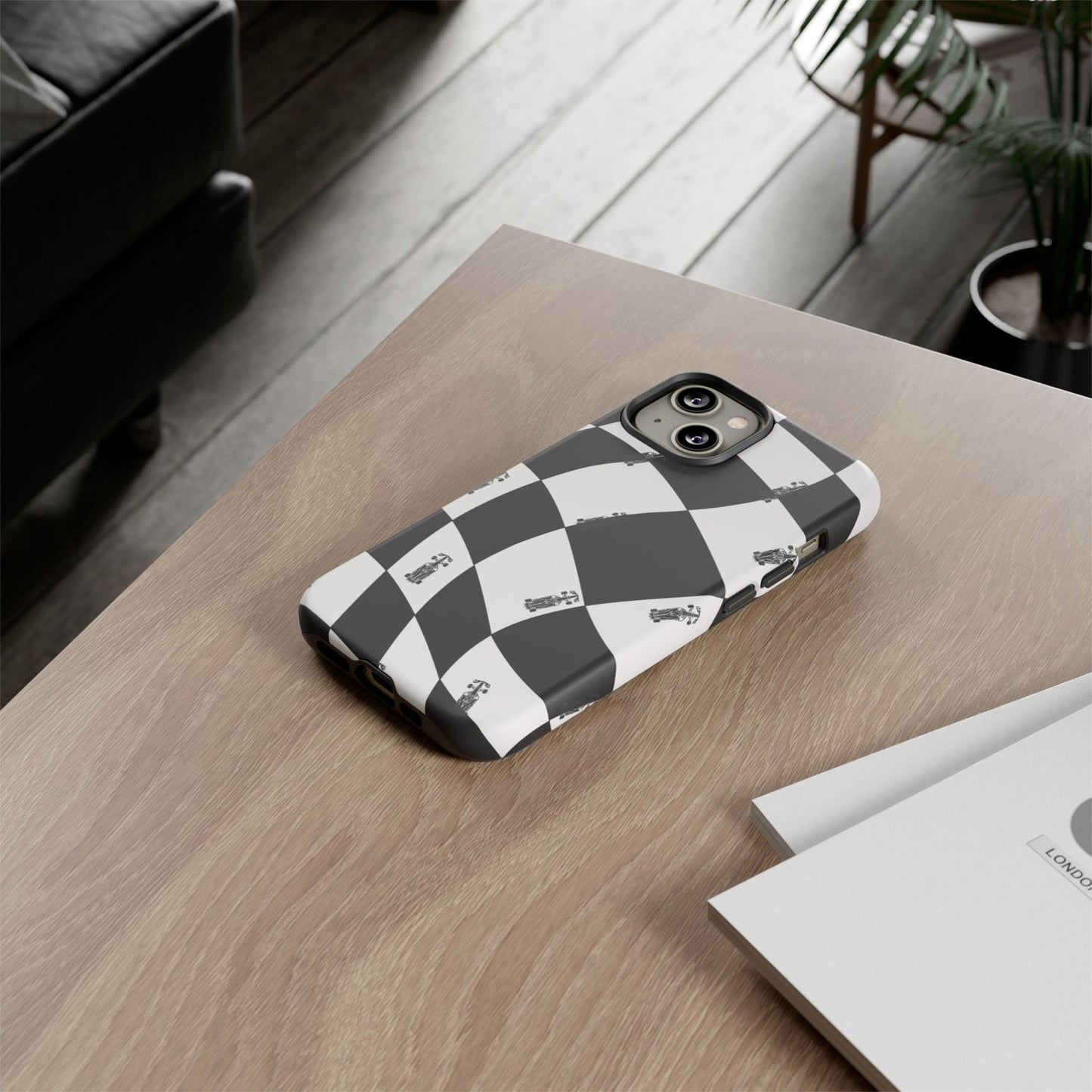 F1 Phone Case Black and White Checkered Design, Trendy F1 Gift, Formula 1 Gift, Cute F1 Phone Case, Unique Formula One Phone Case