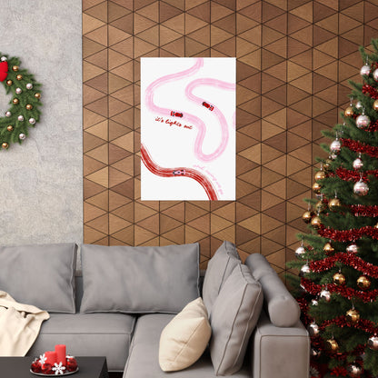 Pink and Red F1 Matte Vertical Poster | F1 Giclée Art Print (US SIZING)
