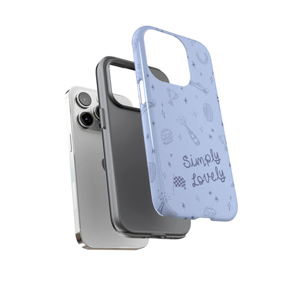 Blue Doodle "Simply Lovely" F1 Phone Case Design