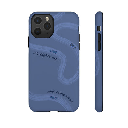 F1 Phone Case Monochrome Dark Blue Painted "its lights out and away we go", Trendy F1 Gift, Formula 1 Gift, Cute F1 Phone Case, Phone Case