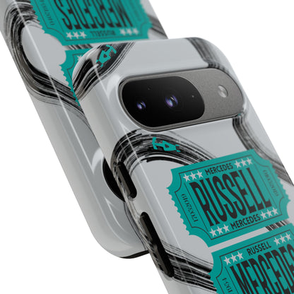 Mercedes F1 Phone Case Painted Ticket Stubs, Trendy F1 Gift, Formula 1 Gift, Cute F1 Phone Case