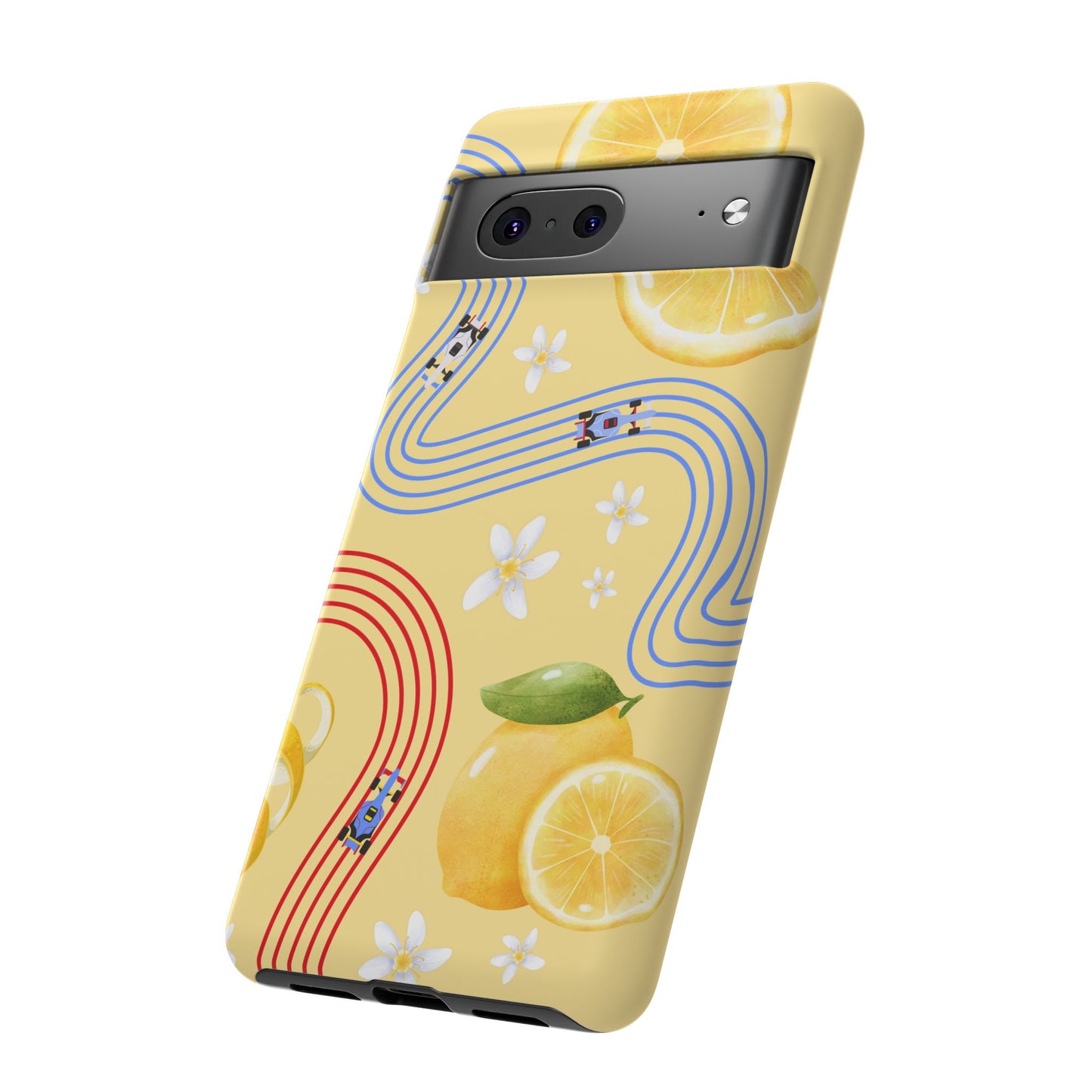 Yellow F1 Racing Bulls and Lemons Phone Case, Trendy F1 Gift, Formula 1 Gift, Cute Fruit F1 Phone Case, Unique Phone Case