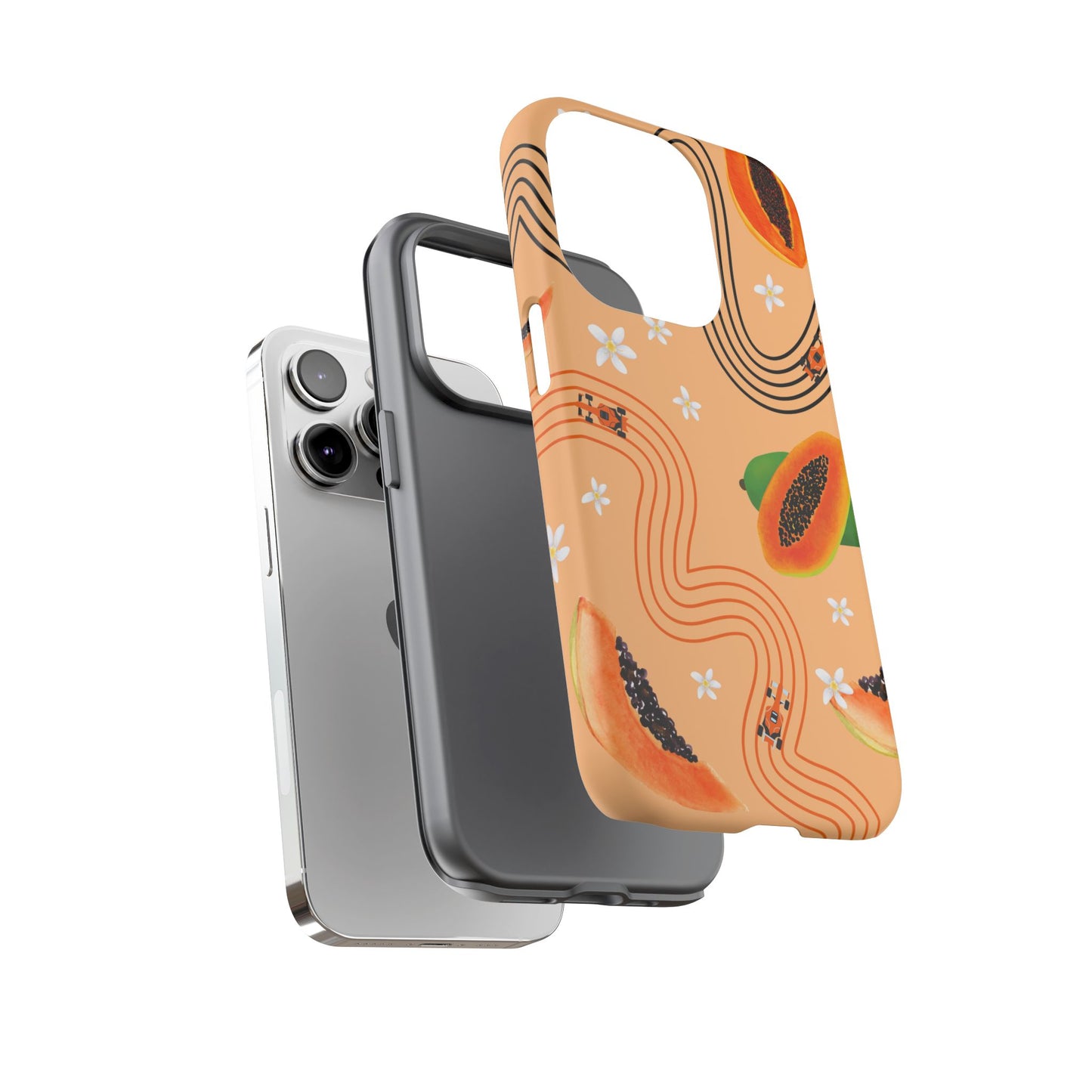 Orange F1 McLaren and Papaya Phone Case, Trendy F1 Gift, Formula 1 Gift, Cute Fruit F1 Phone Case, Unique Phone Case