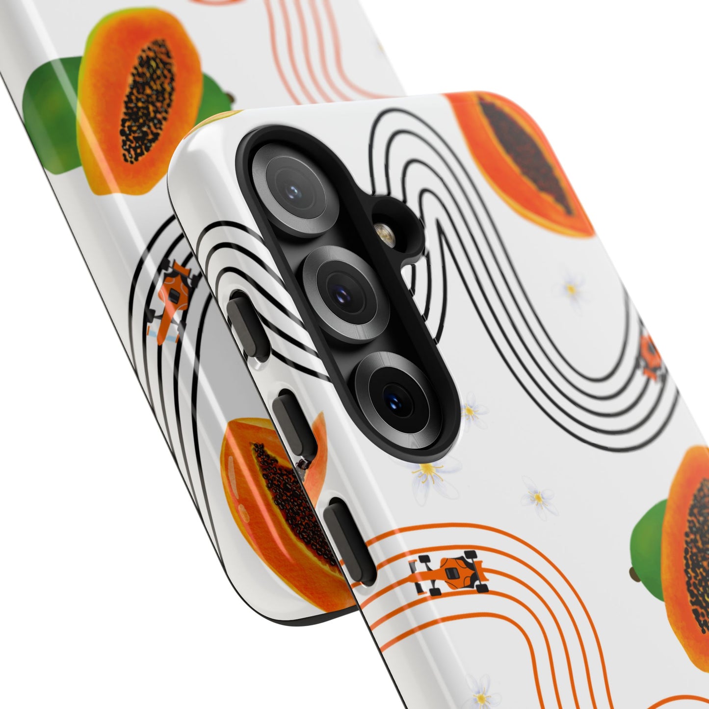 F1 McLaren and Papaya Phone Case , Trendy F1 Gift, Formula 1 Gift, Cute Fruit F1 Phone Case, Unique Phone Case