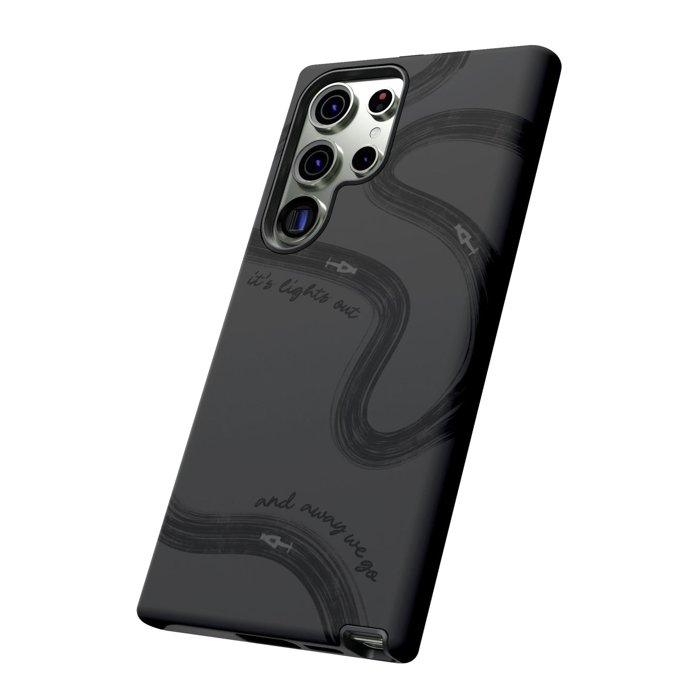 F1 Phone Case Monochrome Black Painted "its lights out and away we go", Trendy F1 Gift, Formula 1 Gift, Cute F1 Phone Case, Phone Case