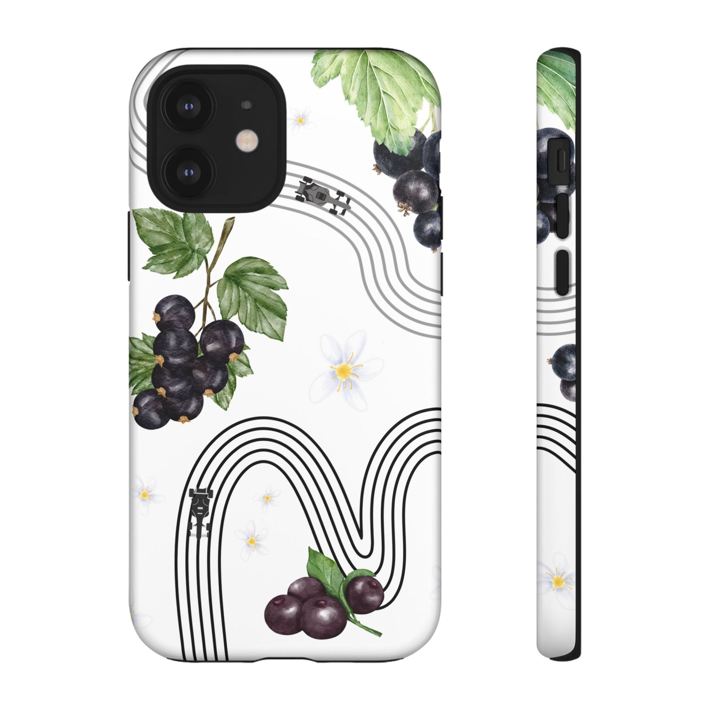 F1 Cadillac and Black Currants Phone Case, Trendy F1 Gift, Formula 1 Gift, Cute Fruit F1 Phone Case, Unique Phone Case