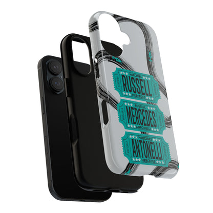 Mercedes F1 Phone Case Painted Ticket Stubs, Trendy F1 Gift, Formula 1 Gift, Cute F1 Phone Case