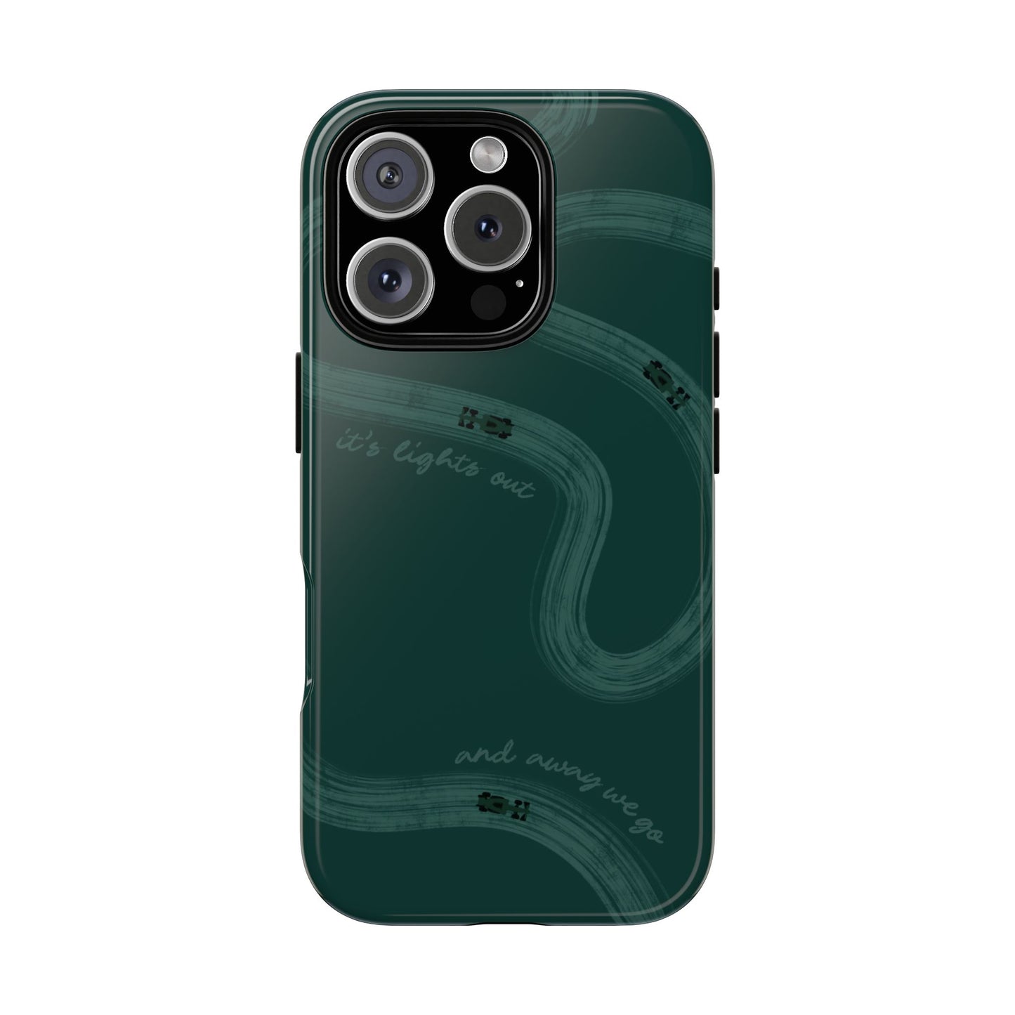 F1 Phone Case Monochrome Green Painted "its lights out and away we go", Trendy F1 Gift, Formula 1 Gift, Cute F1 Phone Case, Phone Case