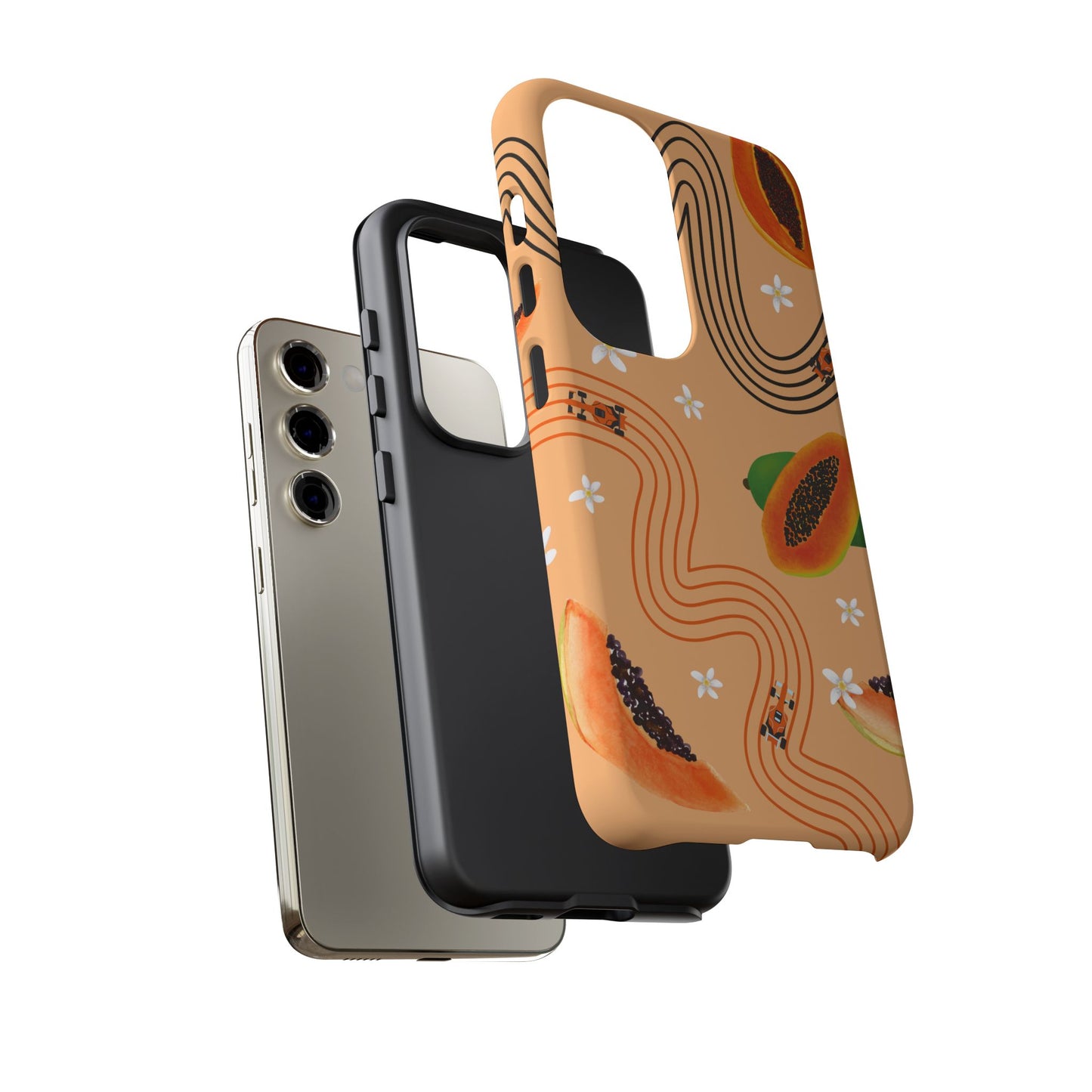 Orange F1 McLaren and Papaya Phone Case, Trendy F1 Gift, Formula 1 Gift, Cute Fruit F1 Phone Case, Unique Phone Case