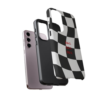 Black and Red Checkered F1 Phone Case, Box Box Box F1 Phone Case