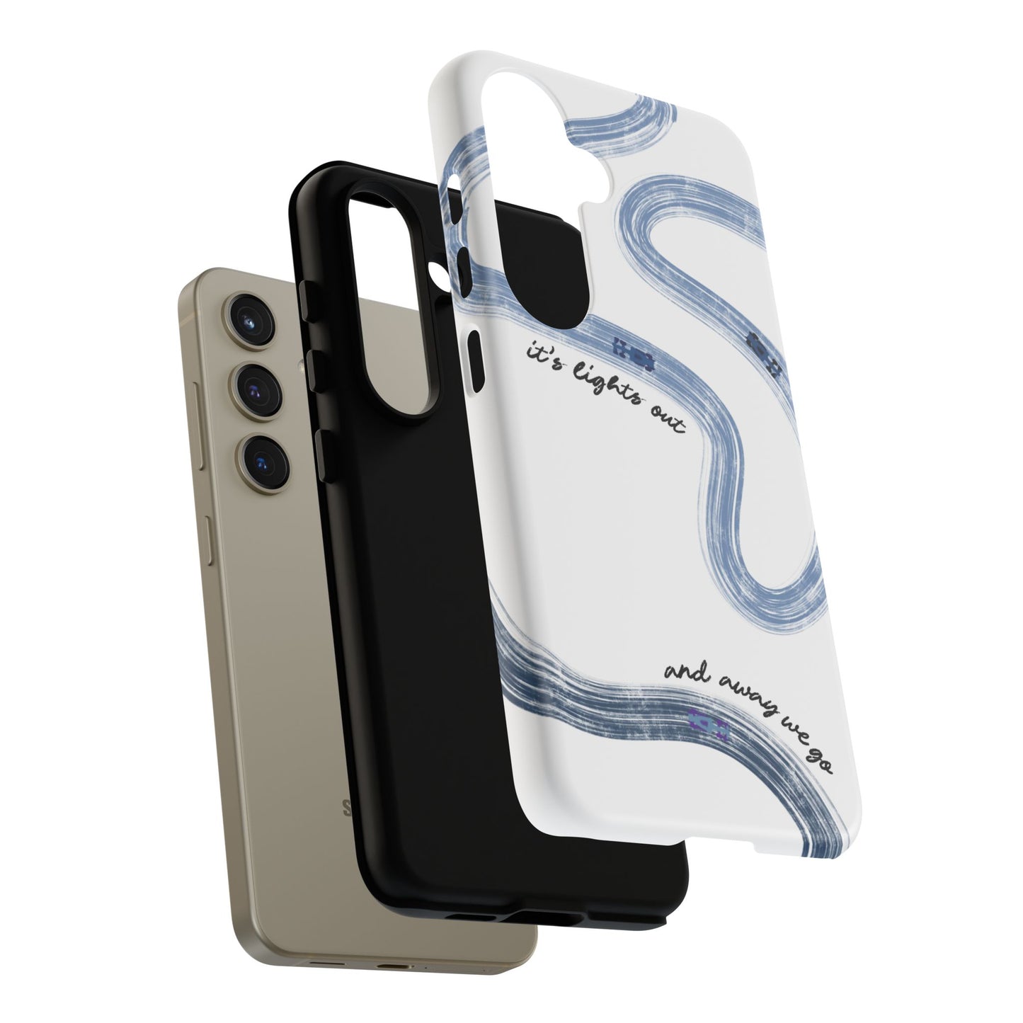 F1 Phone Case Blue Painted "its lights out and away we go", Trendy F1 Gift, Formula 1 Gift, Cute F1 Phone Case, Gift for F1 Fans