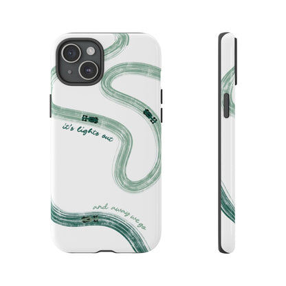 F1 Phone Case Green Painted "its lights out and away we go", Trendy F1 Gift, Formula 1 Gift, Cute F1 Phone Case, Gift for F1 Fans