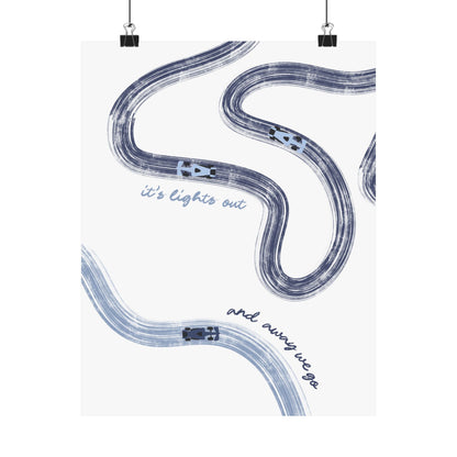 Blue F1 Matte Vertical Poster | F1 Giclée Art Print (US SIZING)