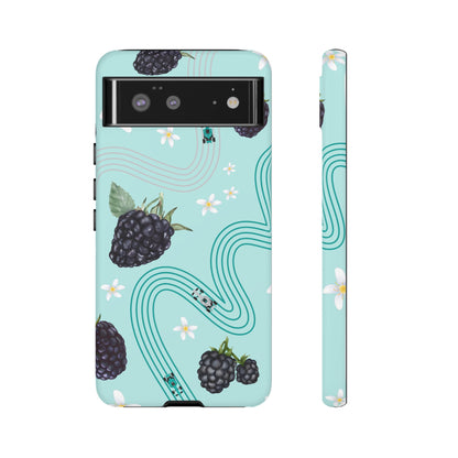 Teal F1 Mercedes and Blackberries Phone Case , Trendy F1 Gift, Formula 1 Gift, Cute Fruit F1 Phone Case, Unique Phone Case