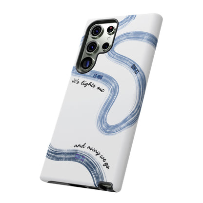 F1 Phone Case Blue Painted "its lights out and away we go", Trendy F1 Gift, Formula 1 Gift, Cute F1 Phone Case, Gift for F1 Fans