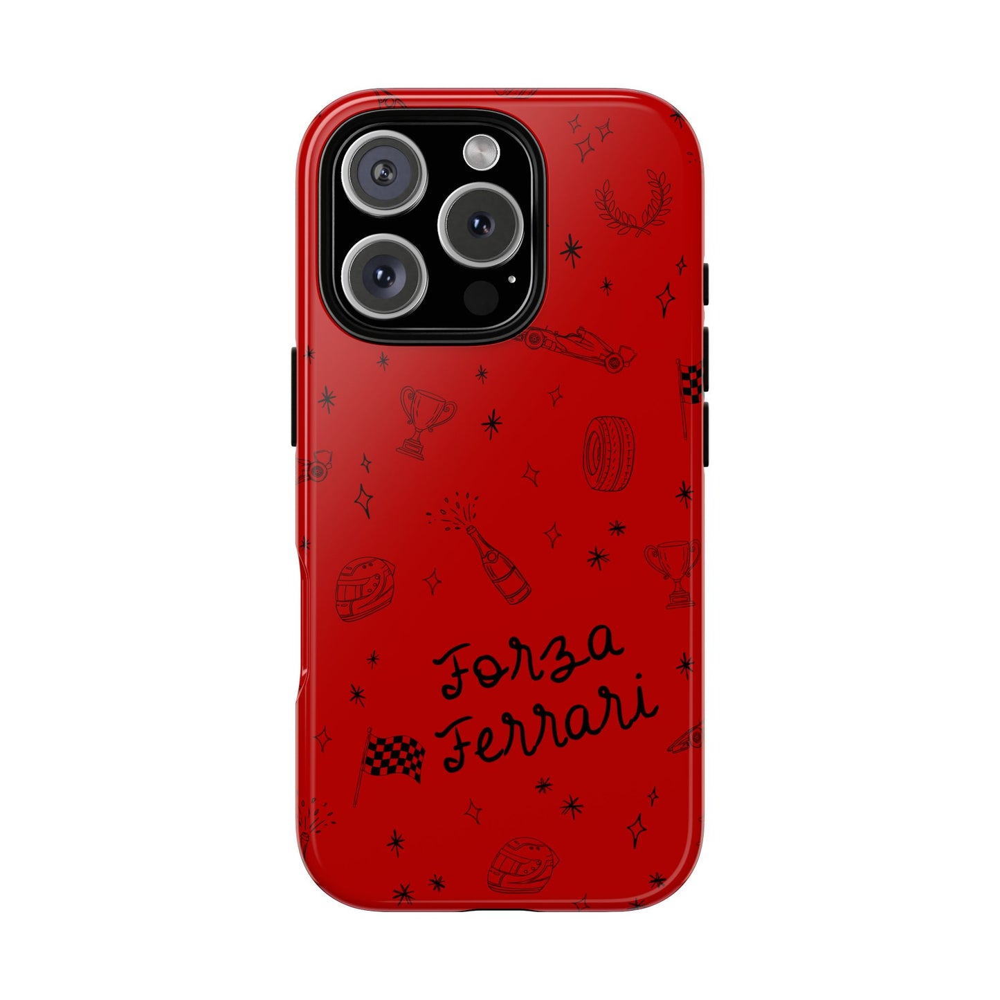 F1 Ferrari Racing Doodle "Forza Ferrari" F1 Phone Case Design
