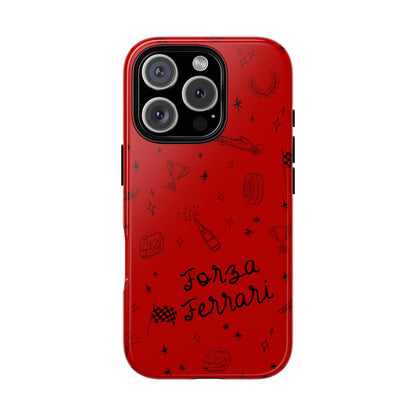 F1 Ferrari Racing Doodle "Forza Ferrari" F1 Phone Case Design