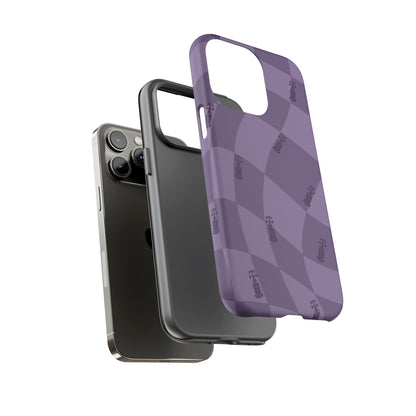 F1 Phone Case Purple Checkered Design, Trendy F1 Gift, Formula 1 Gift, Cute F1 Phone Case, Unique Formula One Phone Case