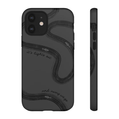 F1 Phone Case Monochrome Black Painted "its lights out and away we go", Trendy F1 Gift, Formula 1 Gift, Cute F1 Phone Case, Phone Case