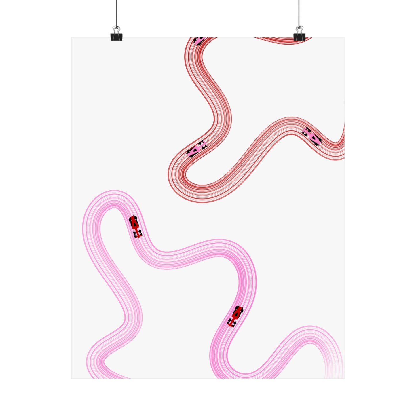 Pink and Red F1 Matte Vertical Poster | Formula 1 Art Print (US SIZING)
