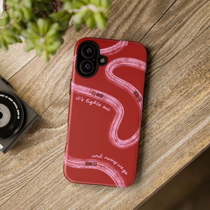 Red and Pink Lights Out F1 Phone Case Design, Trendy F1 Gift, Formula 1 Gift, Cute F1 Phone Case, Unique Formula One Phone Case
