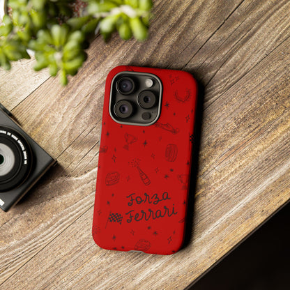 F1 Ferrari Racing Doodle "Forza Ferrari" F1 Phone Case Design