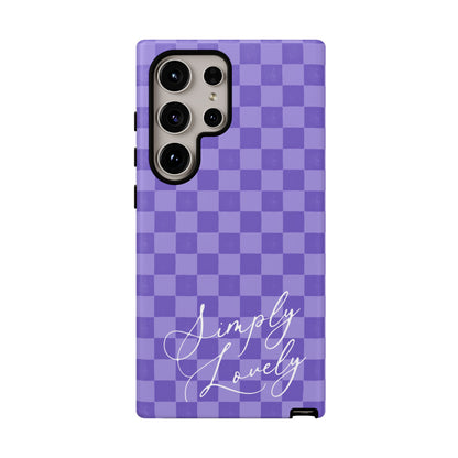 Simply Lovely Purple Checkered F1 Phone Case Design, Trendy F1 Gift, Formula 1 Gift, Cute F1 Phone Case