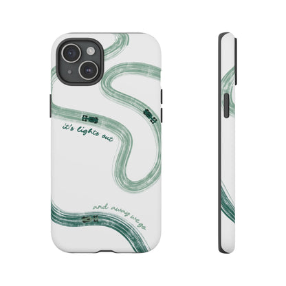F1 Phone Case Green Painted "its lights out and away we go", Trendy F1 Gift, Formula 1 Gift, Cute F1 Phone Case, Gift for F1 Fans