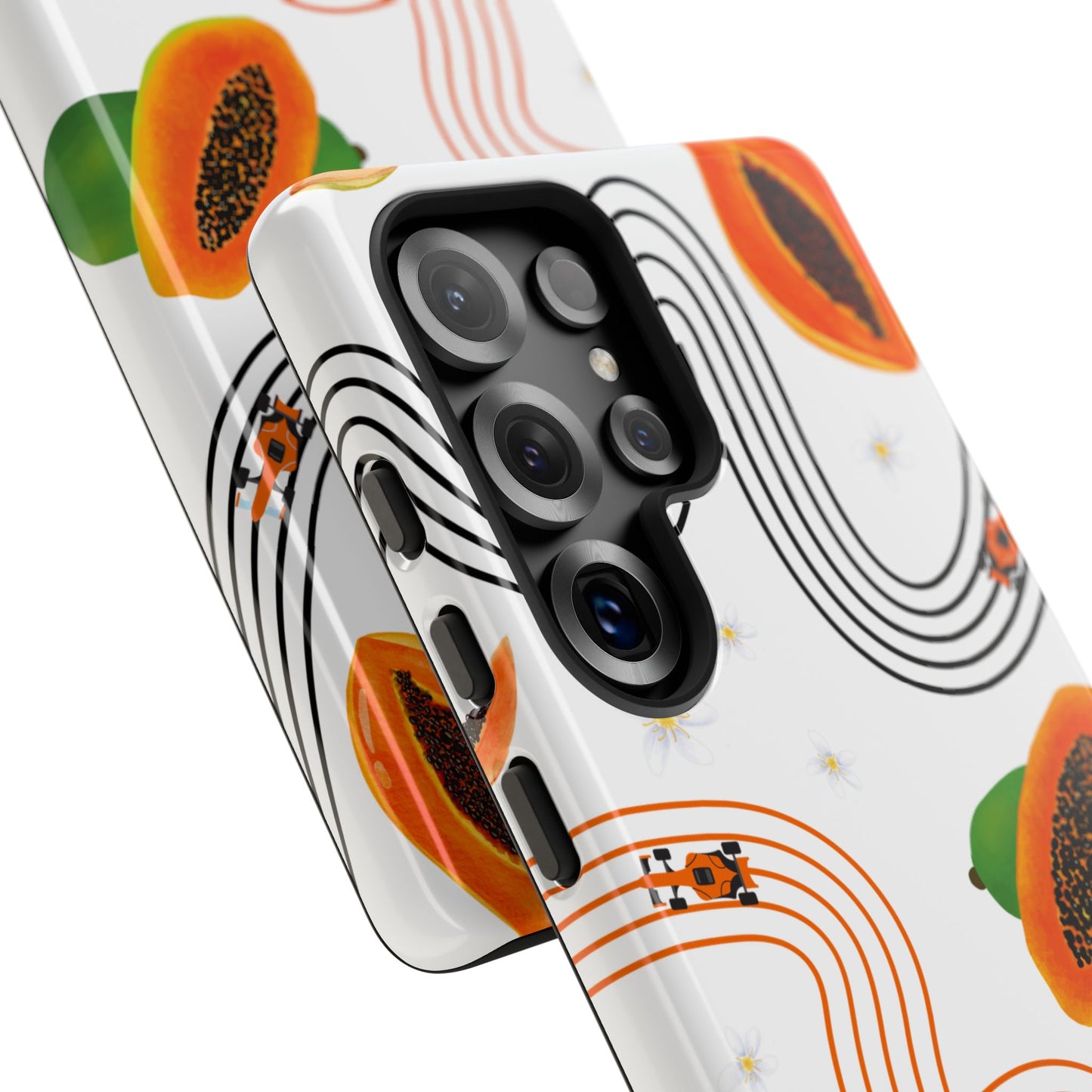 F1 McLaren and Papaya Phone Case , Trendy F1 Gift, Formula 1 Gift, Cute Fruit F1 Phone Case, Unique Phone Case