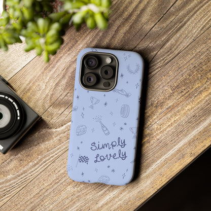 Blue Doodle "Simply Lovely" F1 Phone Case Design