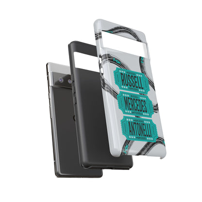 Mercedes F1 Phone Case Painted Ticket Stubs, Trendy F1 Gift, Formula 1 Gift, Cute F1 Phone Case
