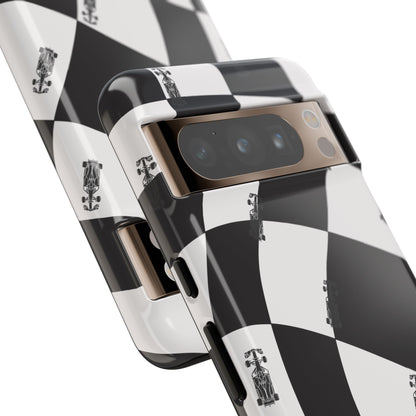 F1 Phone Case Black and White Checkered Design, Trendy F1 Gift, Formula 1 Gift, Cute F1 Phone Case, Unique Formula One Phone Case