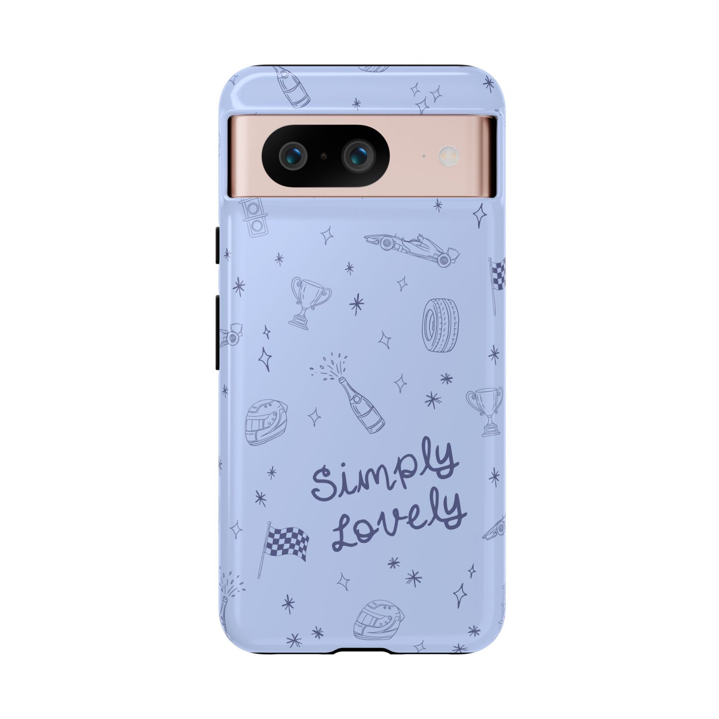 Blue Doodle "Simply Lovely" F1 Phone Case Design