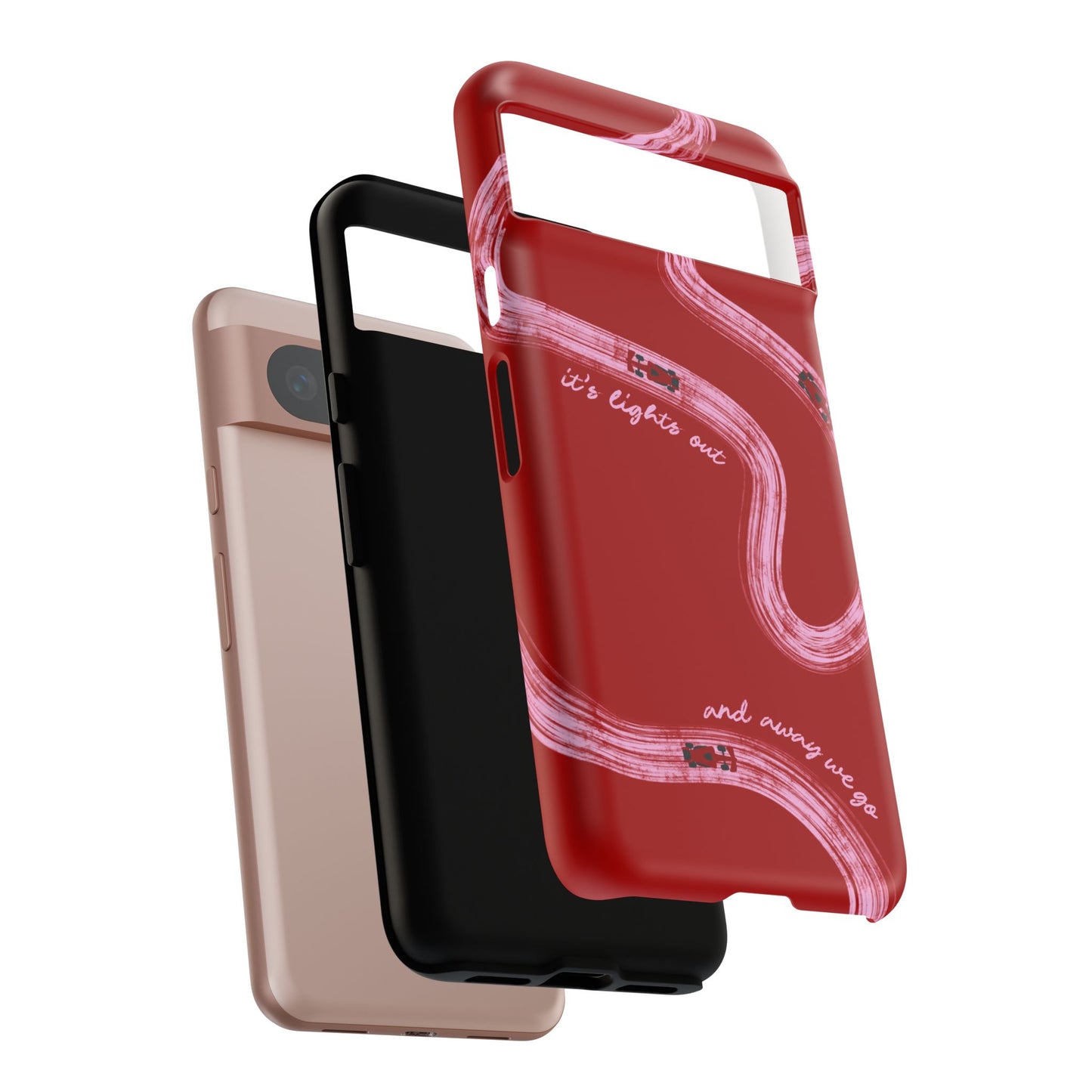 Red and Pink Lights Out F1 Phone Case Design, Trendy F1 Gift, Formula 1 Gift, Cute F1 Phone Case, Unique Formula One Phone Case