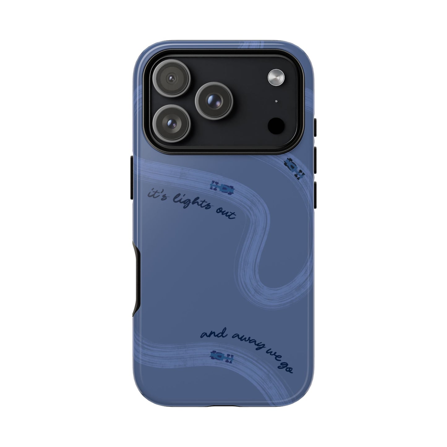 F1 Phone Case Monochrome Dark Blue Painted "its lights out and away we go", Trendy F1 Gift, Formula 1 Gift, Cute F1 Phone Case, Phone Case