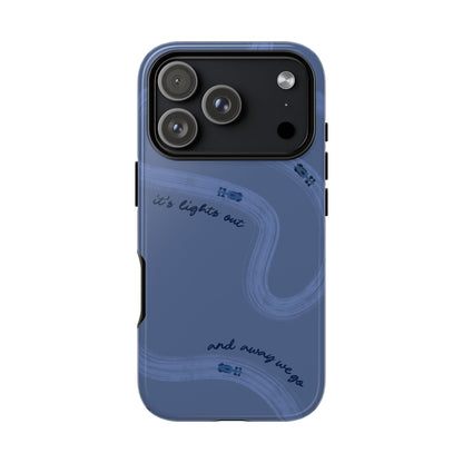 F1 Phone Case Monochrome Dark Blue Painted "its lights out and away we go", Trendy F1 Gift, Formula 1 Gift, Cute F1 Phone Case, Phone Case