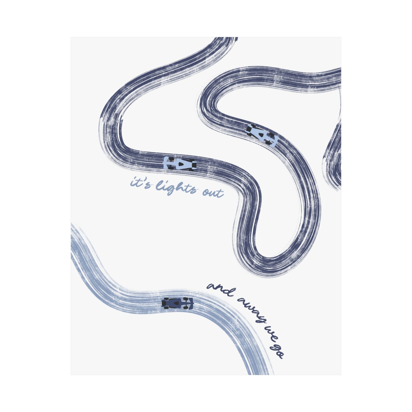 Blue F1 Matte Vertical Poster | F1 Giclée Art Print (US SIZING)