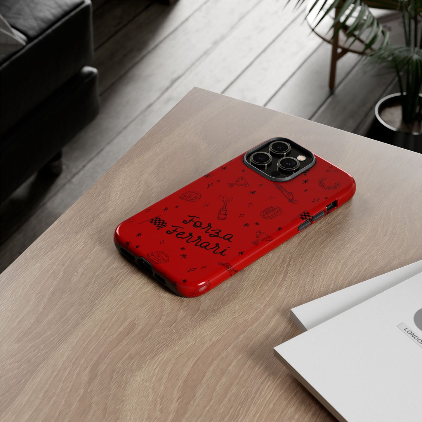 F1 Ferrari Racing Doodle "Forza Ferrari" F1 Phone Case Design