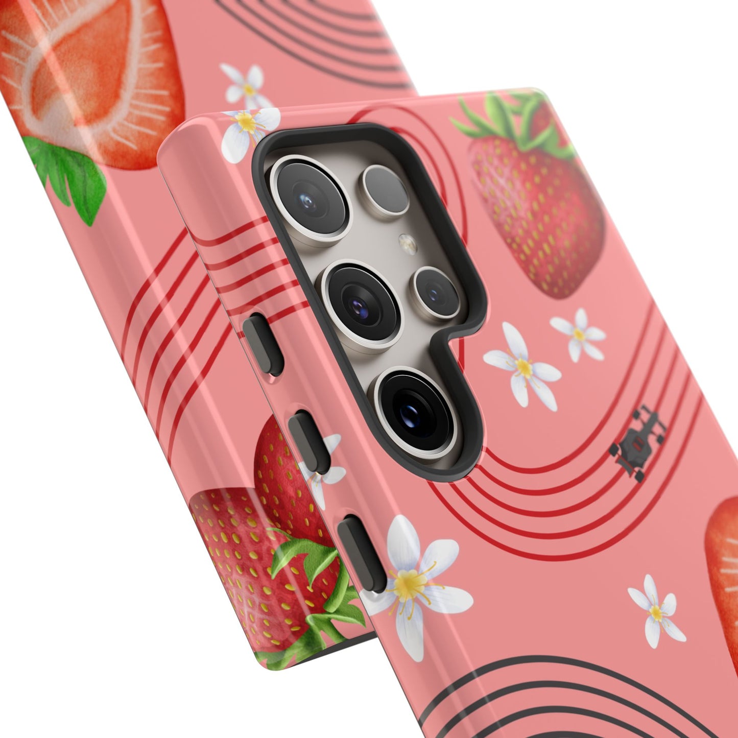 Red F1 Audi and Strawberries Phone Case, Trendy F1 Gift, Formula 1 Gift, Cute Fruit F1 Phone Case, Unique Phone Case