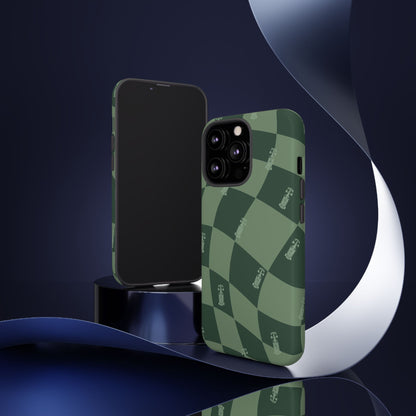 F1 Phone Case Green Checkerboard Design, Trendy F1 Gift, Formula 1 Gift, Cute F1 Phone Case, Unique Formula One Phone Case